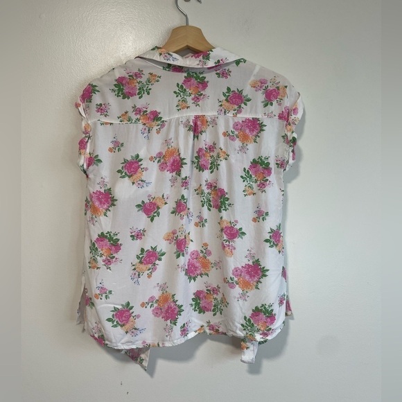 2pc - No Boundaries' Floral Button  Front Shirt with Bralette - Picture 8 of 13